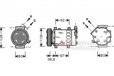 VAN WEZEL 0900k214 -  Компрессор, кондиционер